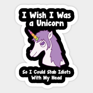 Funny Unicorn prints - Funny Unicorn designs -- Sticker